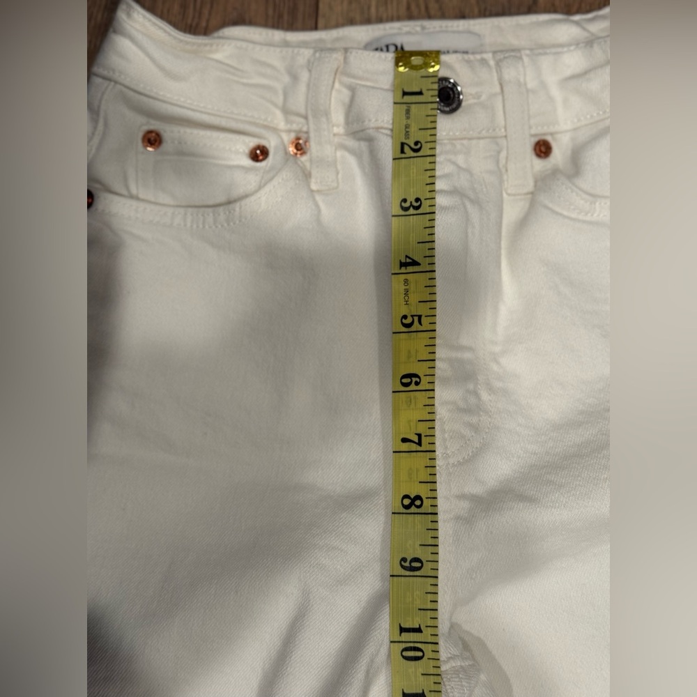 Women’s Zara White Denim Pants with Distressed Hem - Picture 10 of 11